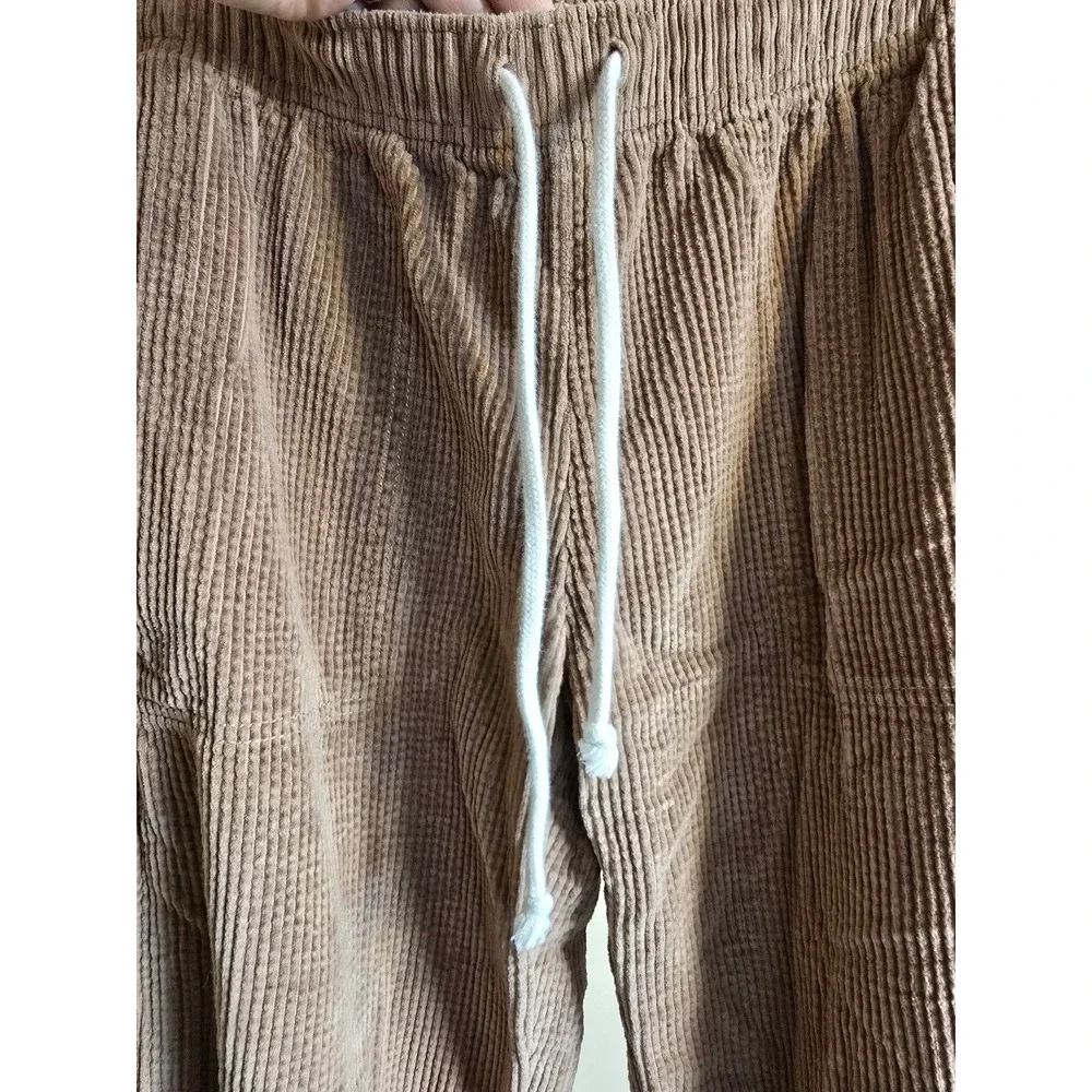 Aerie‎ corduroy drawstring pants in tan women's size small free shipping